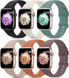 6 Pack Sport Silicone Bands Compatible with Apple Watch Band for Women Men