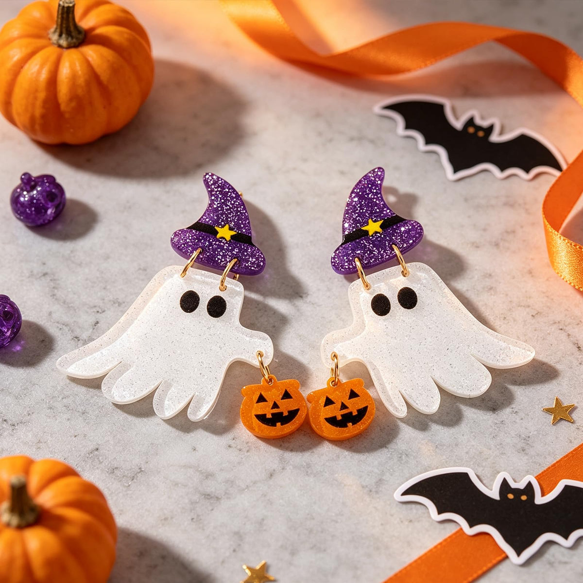 Hocus Pocus Earrings for Women Spooky Witch Halloween Pumpkin Earrings Halloween Accessories Witch Jewelry