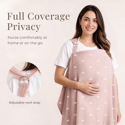 Konssy Muslin Nursing Cover Up for Breastfeeding with Rigid Hoop