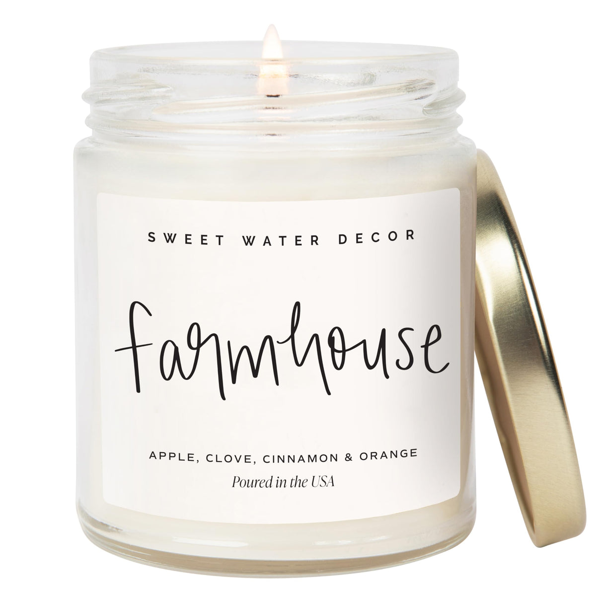 Sweet Water Decor Cinnamon Roll Candle, 9oz Clear Jar, Fall Scent
