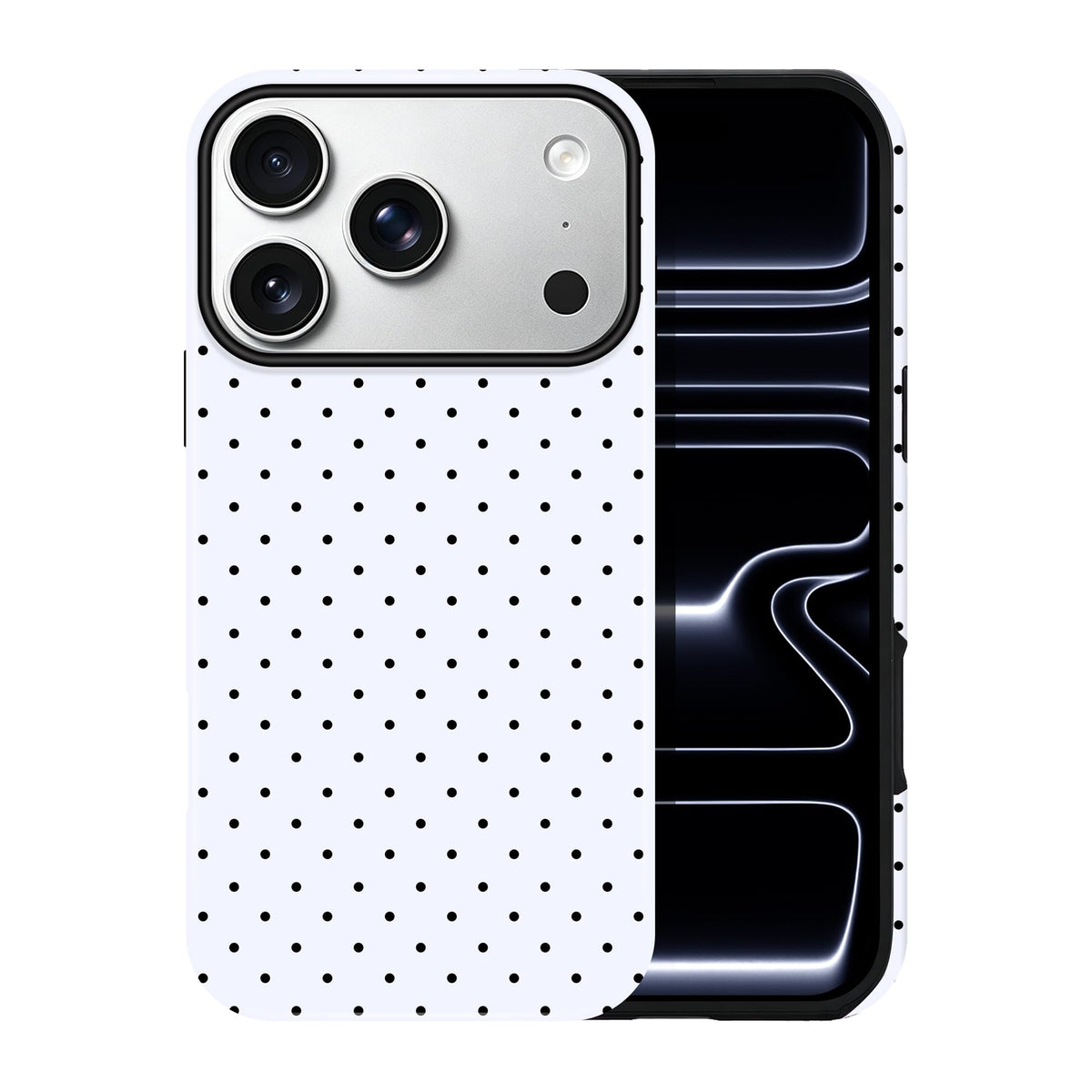 Polka Dot Pattern Phone Case for iPhone 17 6.3", White