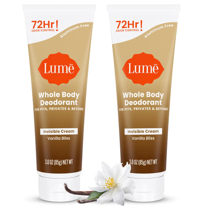 Lume Whole Body Deodorant - Cream Tube - 3 oz, 2 pk (Soft Powder)