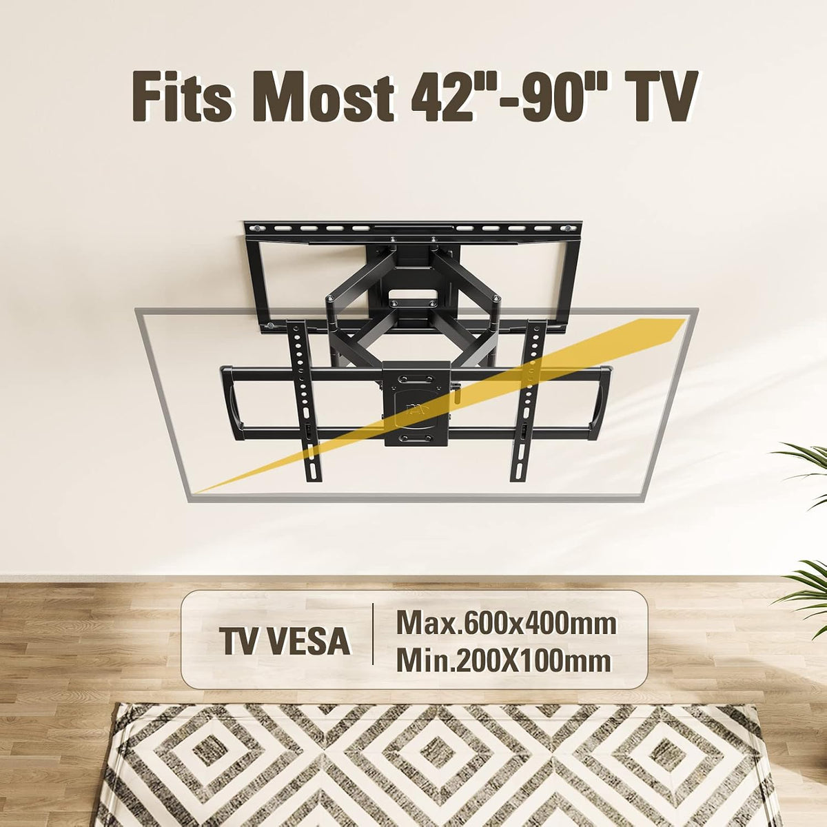 Mounting Dream Full Motion TV Wall Mount for Most 42-90 Inch TV Heavy Duty