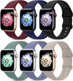 6 Pack Sport Silicone Bands Compatible with Apple Watch Band for Women Men