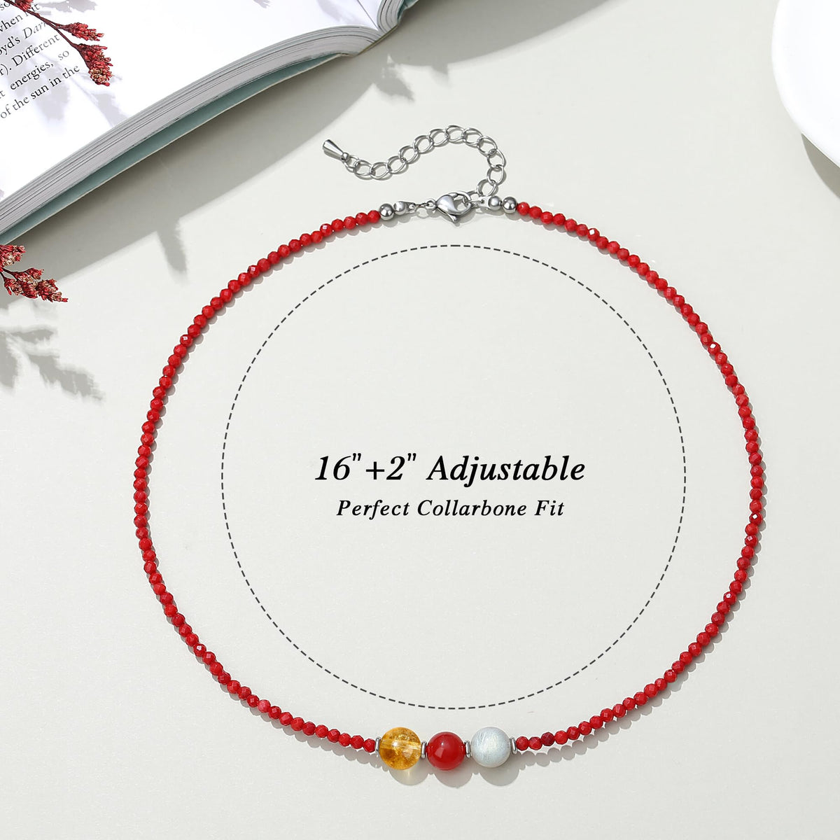 Healing Crystal Beaded Necklaces for Women Christmas Gift