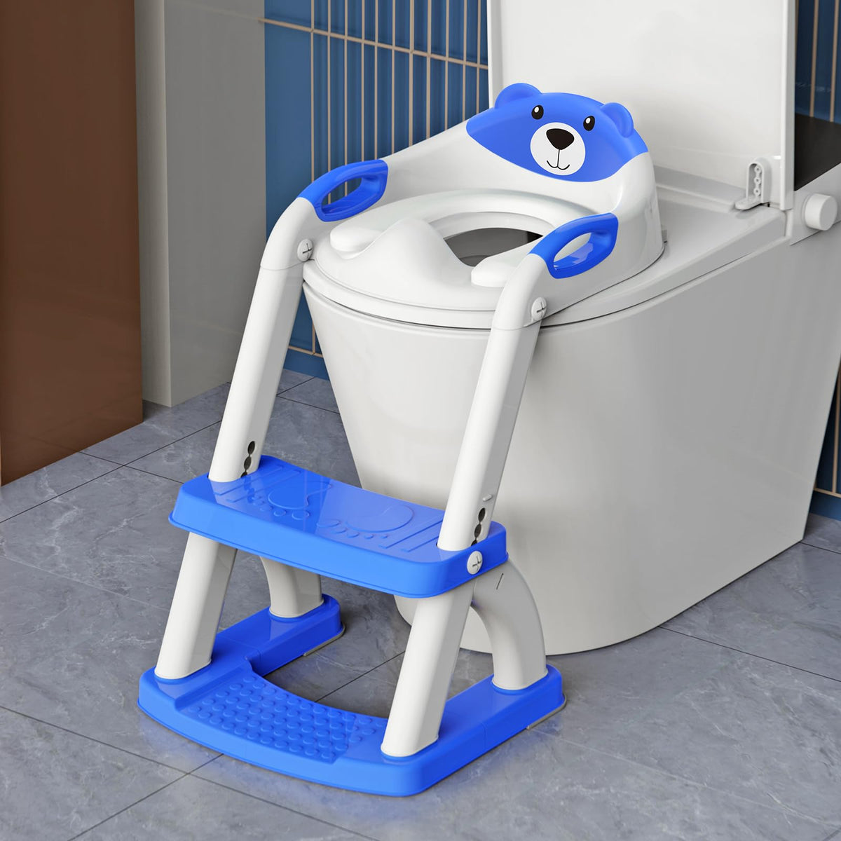 Potty Training Toilet for Toddlers, 2-in-1 Potty Training seat, Anti-Slip (Chocolate, Bear)