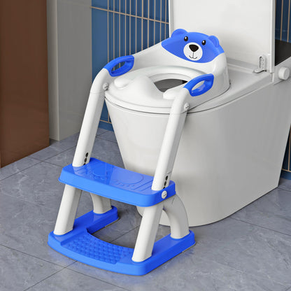 Potty Training Toilet for Toddlers, 2-in-1 Potty Training seat, Anti-Slip (Chocolate, Bear)