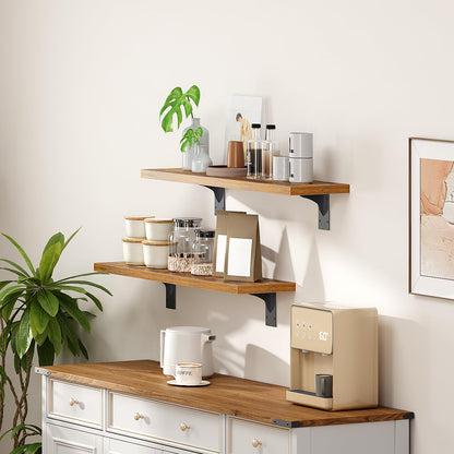 HOOBRO Floating Shelves for Wall, 15.7" Wall Mounted Shelves Set of 2