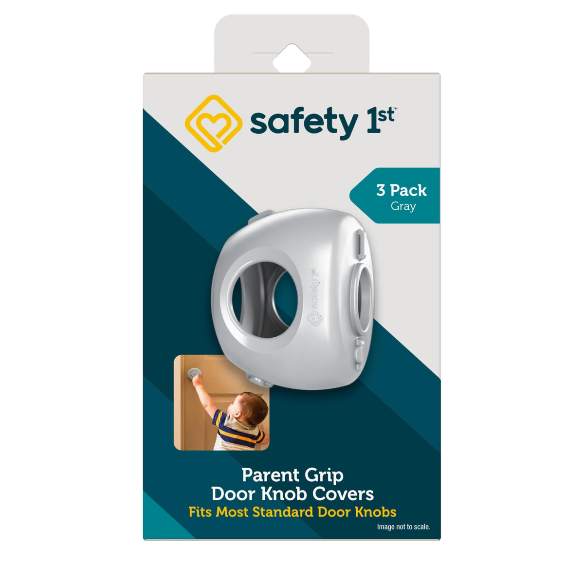 Safety 1st Parent Grip Door Knob Covers, White, One Size,4 Count (Pack of 1) (HS3260600), Packaging may vary