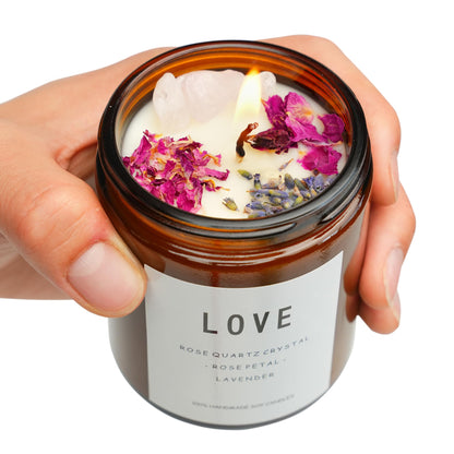 Healing Energy Candle, Negative Energy Cleansing,Soy Aromatherapy, Handmade Crystal Candle for Soothing.(Healing)