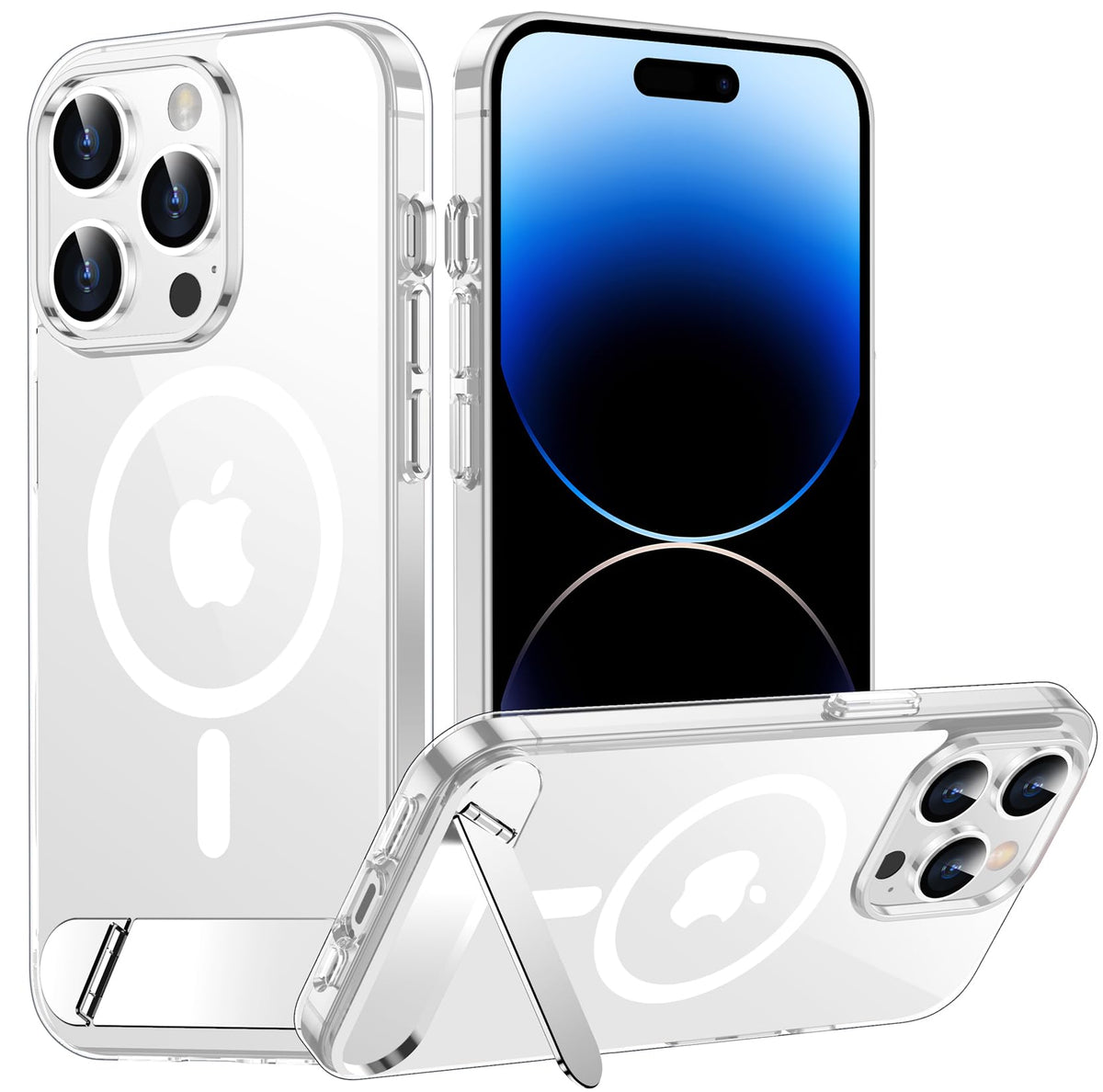 Temdan Magnetic Compatible with iPhone 16 Pro Max Case, [Built-in Invisible Kickstand][Compatible with MagSafe] [Military Grade Shockproof] Slim Translucent Matte Phone Case for iPhone 16 Pro Max 6.9"