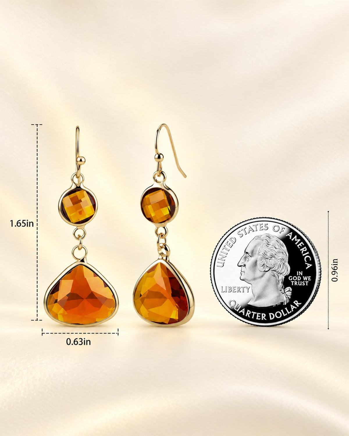 Handmade Dangle Drop Birthstone Earrings 14K Gold - Plated Hypoallergenic Lightweight & Comfortable Elegant Gemstone Earrings for Women