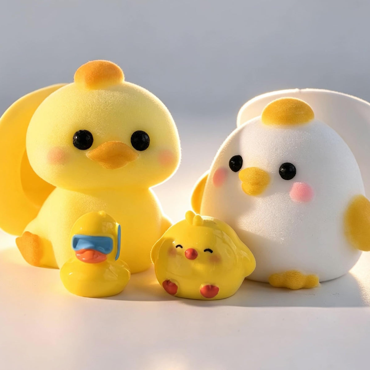 2-Pack Handmade Duck Chick Squishy Toys, Cute Stress Relief Squeeze Toys