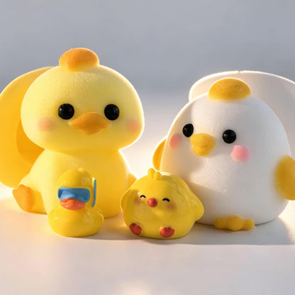 2-Pack Handmade Duck Chick Squishy Toys, Cute Stress Relief Squeeze Toys