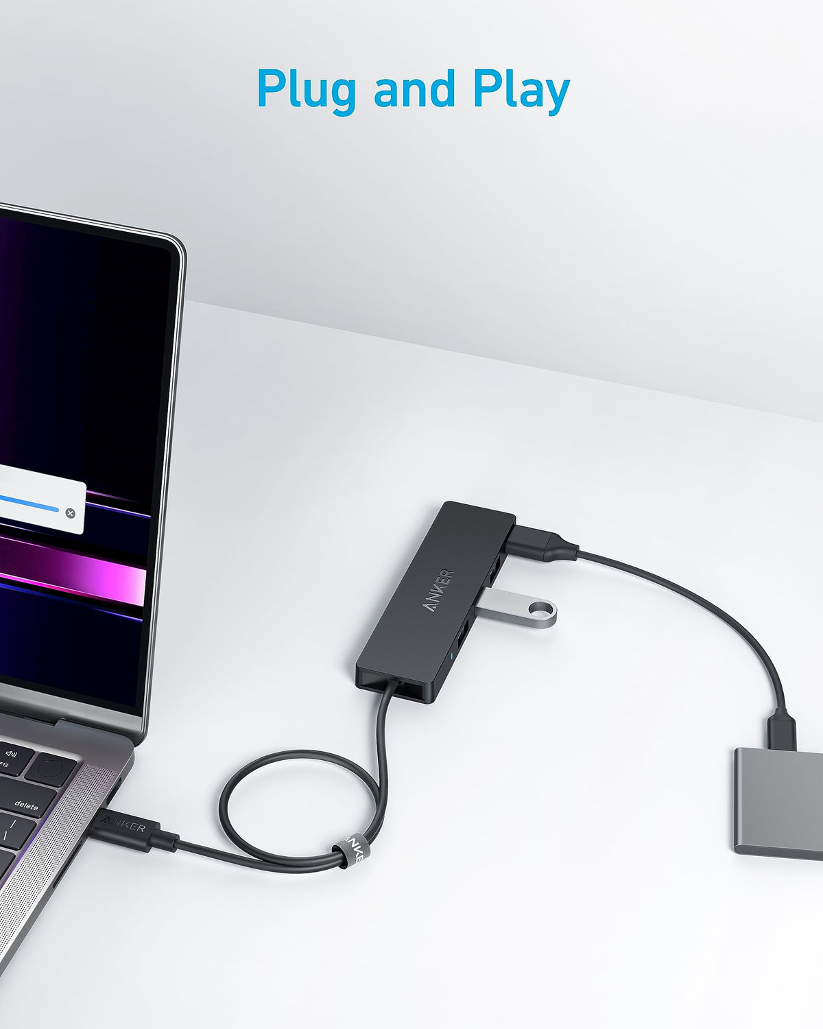 Anker USB Hub, 4-in-1 USB Splitter, 4 USB-A Ports with 5Gbps Data Transfer