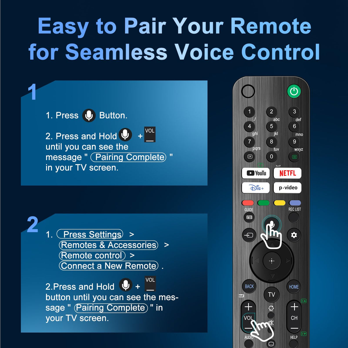 Magic Remote for LG-TV-Remote, Replacement for LG Smart TV Remote Control, AN-MR20GA Compatible Universal Remote Control with Voice, Pointer and Netflix/Prime Video Hotkeys