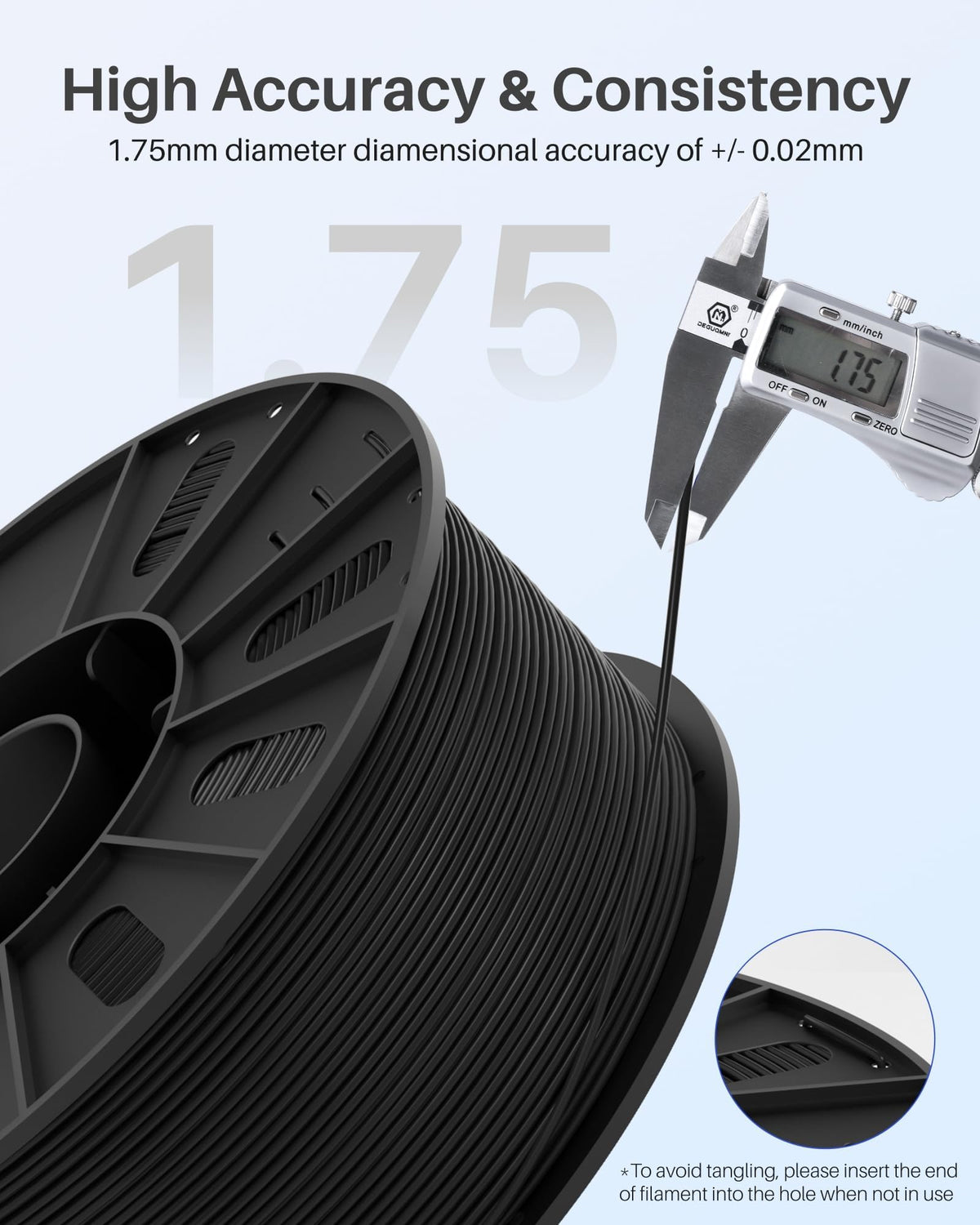 ELEGOO PLA+ 3D Printer Filament 1.75mm White 1KG