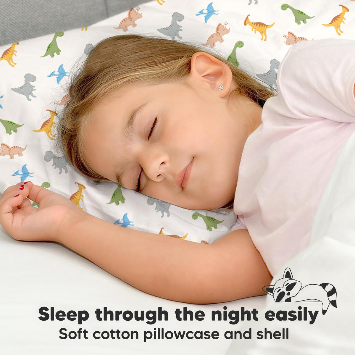 Toddler Pillow with Pillowcase 13x18 My Little Dreamy Pillow(Jolly Rainbow)