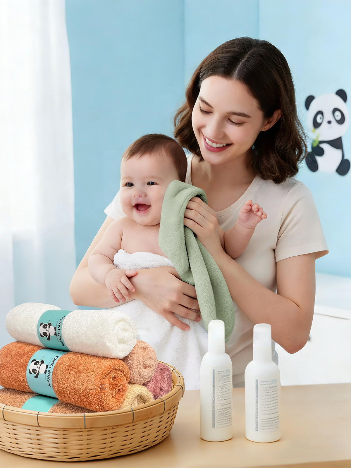 HIPHOP PANDA Soft Baby Washcloths, 2-Layer, 30 Pack Newborn Gift Set