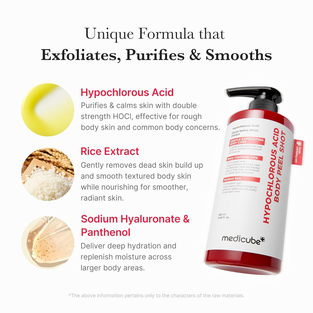 medicube Body Peel Shot with Hypochlorous Acid, For Exfoliating & Soothing