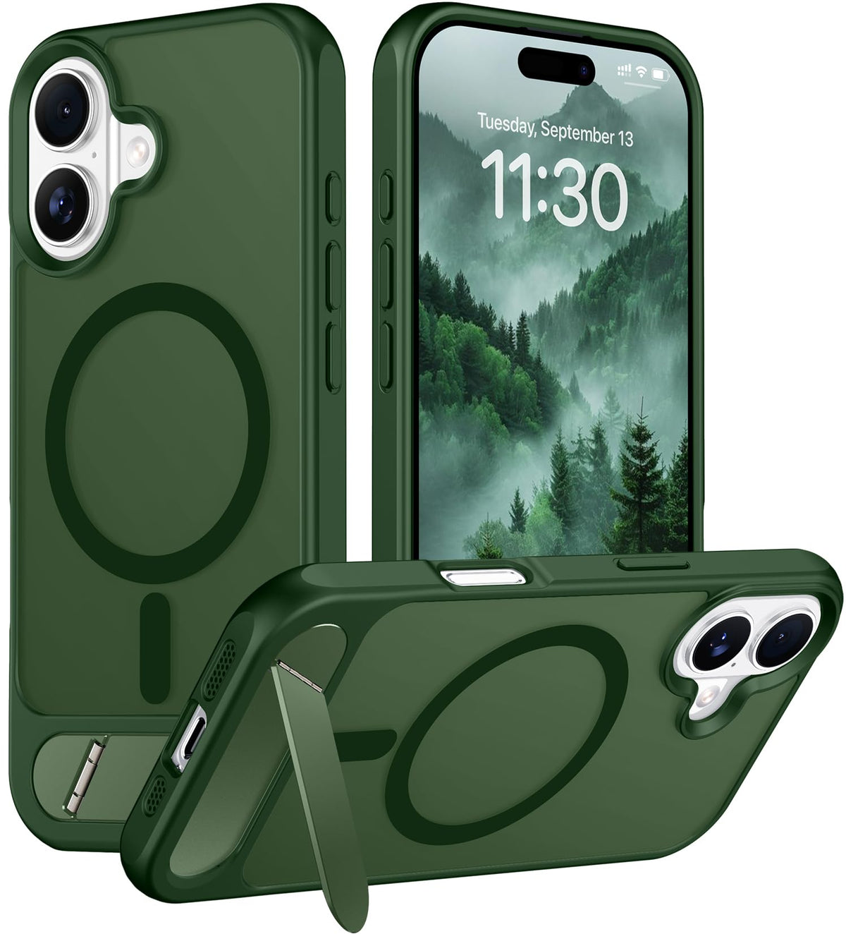 Temdan Magnetic Compatible with iPhone 16 Pro Max Case, [Built-in Invisible Kickstand][Compatible with MagSafe] [Military Grade Shockproof] Slim Translucent Matte Phone Case for iPhone 16 Pro Max 6.9"