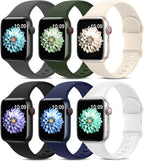 6 Pack Sport Silicone Bands Compatible with Apple Watch Band for Women Men