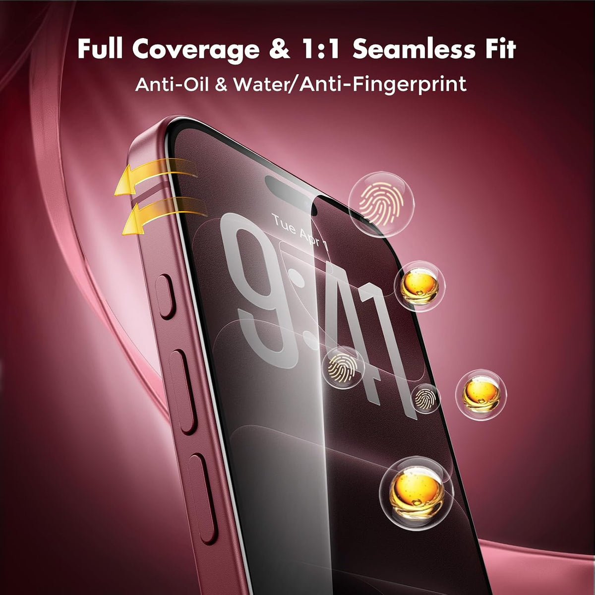 UNBREAKcable Privacy Screen Protector for iPhone 15, Full Coverage