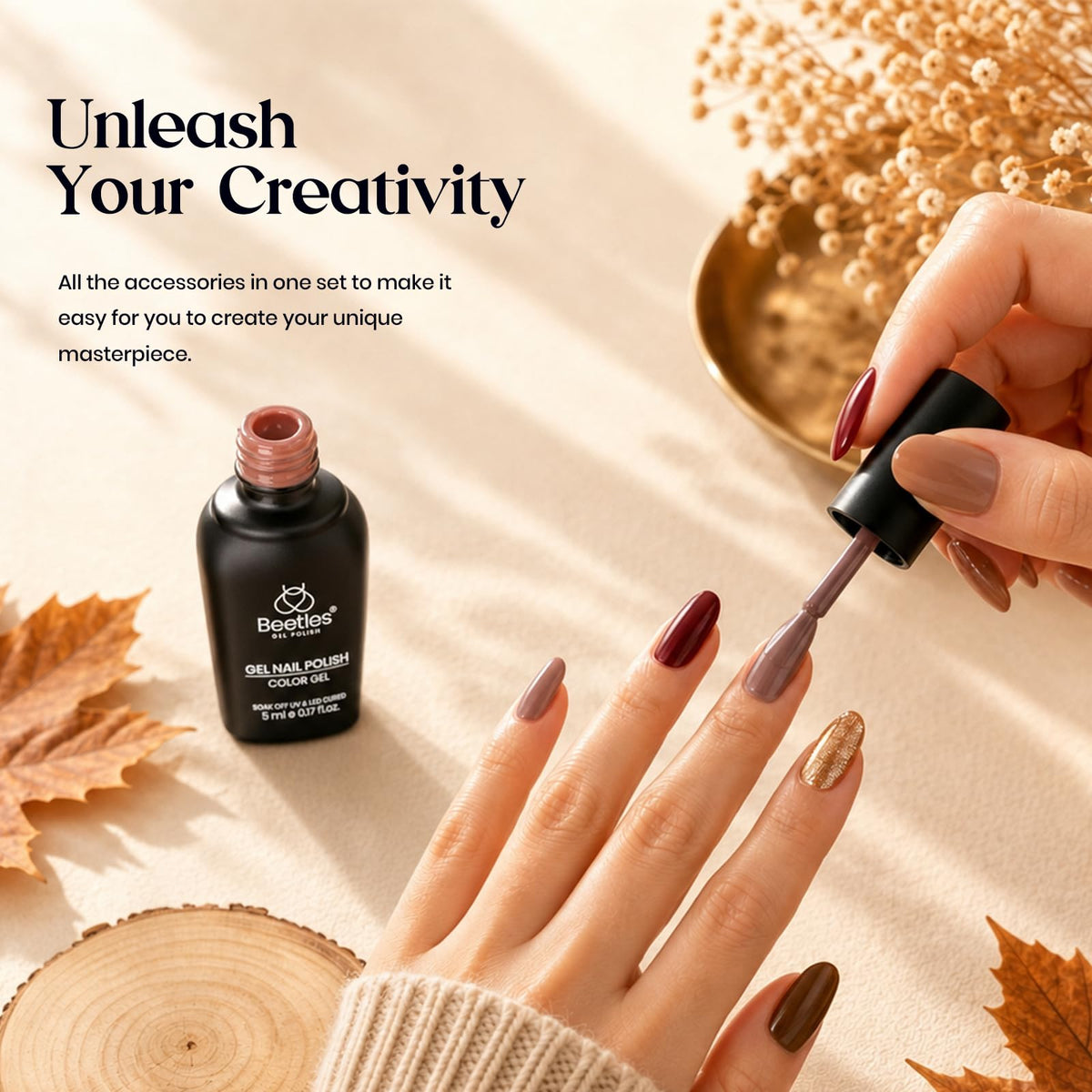 Beetles Gel Nail Polish Kit with U V Light - 80Pcs 55 Colors Gel Nail Kit