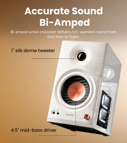 Edifier MR4.5 Bi-Amped Studio Monitor, 80W RMS Bookshelf Speakers - Black