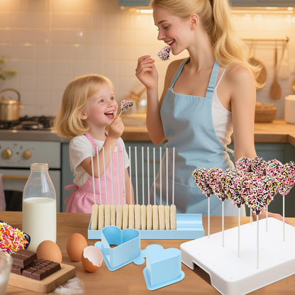 Round Cake Pop Mold Set with 9in Tray and Sticks- Blue