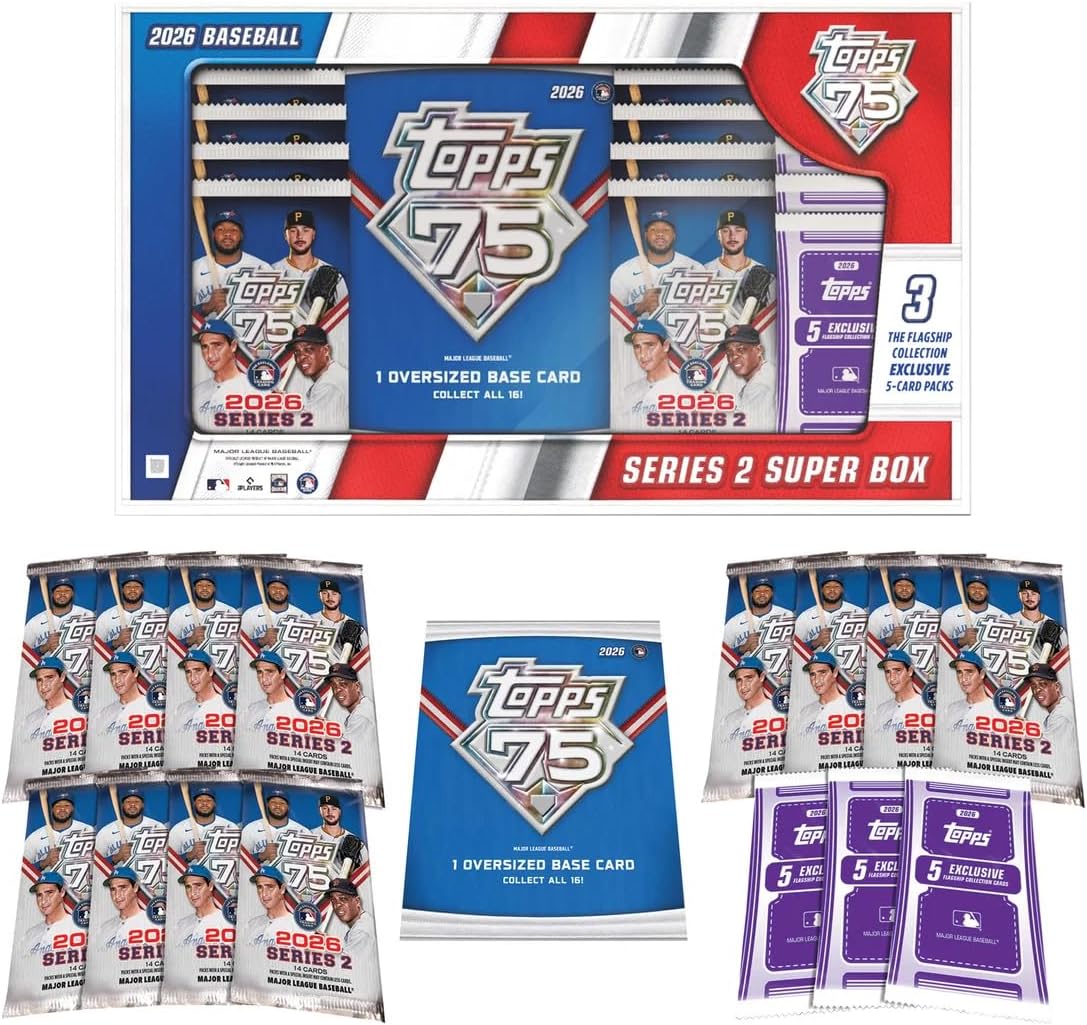 2026 Topps Baseball Series 2 Trading Card Super Box Flagship Collection (3 Exclusive Flagship Collection 5 Card Packs)