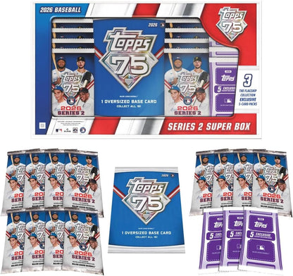 2026 Topps Baseball Series 2 Trading Card Super Box Flagship Collection (3 Exclusive Flagship Collection 5 Card Packs)
