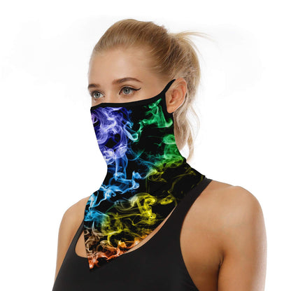 YAYOUREL Neck Gaiter Face Mask Bandanas for Men Women UV Face Scarf Cover Ear Loop Hole Facemask for Fishing Running Cycling