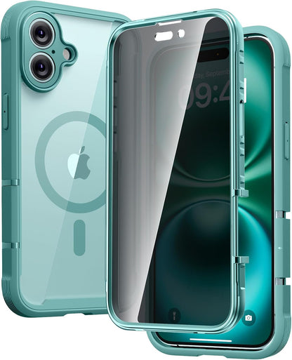 Diaclara Designed for iPhone 15 Plus Case 6.7 Inch, Full-Body Clear Bumper Cases w/Built-in Screen Protector, 360 Protective Rugged Case + Glass Camera Lens Protector,Mint Green