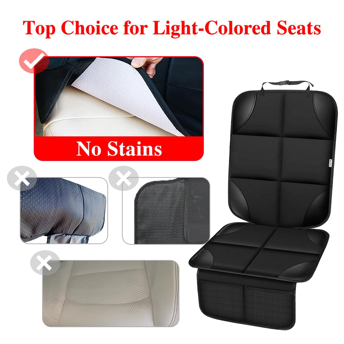 Meolsaek Car Seat Protector for Child Car Seat，Non-Slip Backing No Imprints