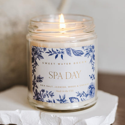 Sweet Water Decor Cashmere & Vanilla Soy Wax Candle, 9oz Clear Glass Jar