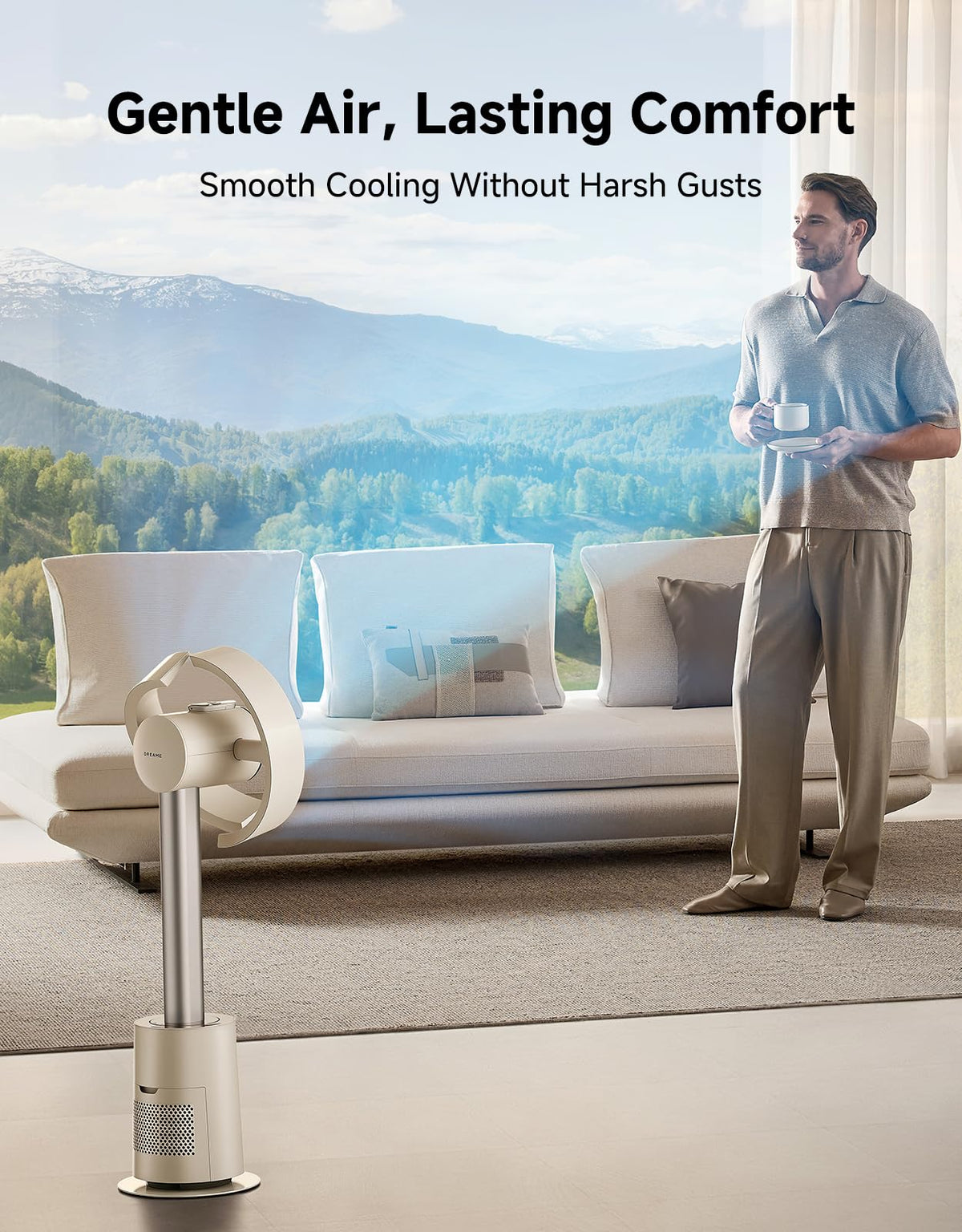 dreame Bladeless Tower Fan MF10 for Bedroom with 270° Spatial Airflow