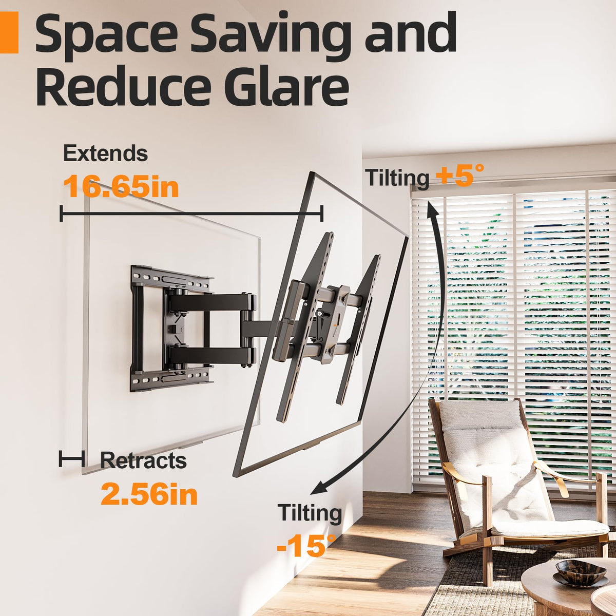 55 65 75 85 inch Tilting TV Wall Mount for 32-90 '' TVs, Low Profile TV Mount Bracket, Safe Lock & Quick Release,Max VESA 600x400mm, 24 inch Studs,132 lbs, Fit Most 55+ 75+ 85+ 86 TVs