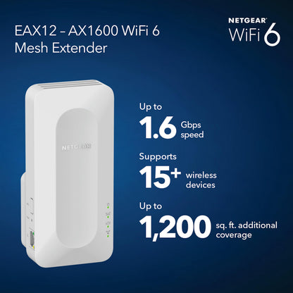 NETGEAR Nighthawk WiFi Extender EAX17, up to 1,500 sq ft, 3 Gbps