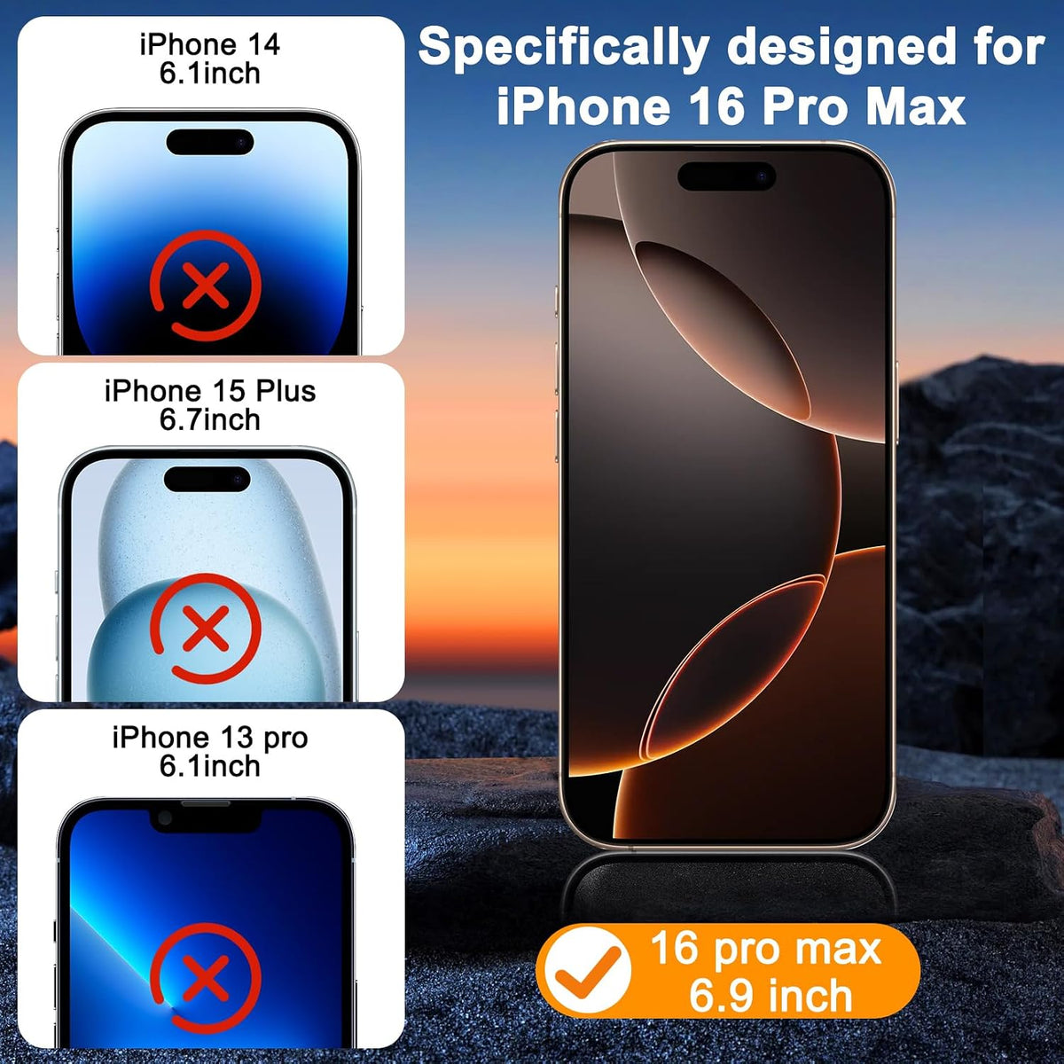 SIBEITU 3+3 Pack Screen Protector + Camera Lens Protector for iPhone 14 Pro