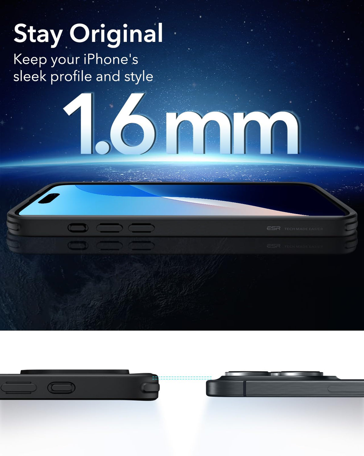 ESR Classic Hybrid for iPhone 16 Pro Max Case, Clear