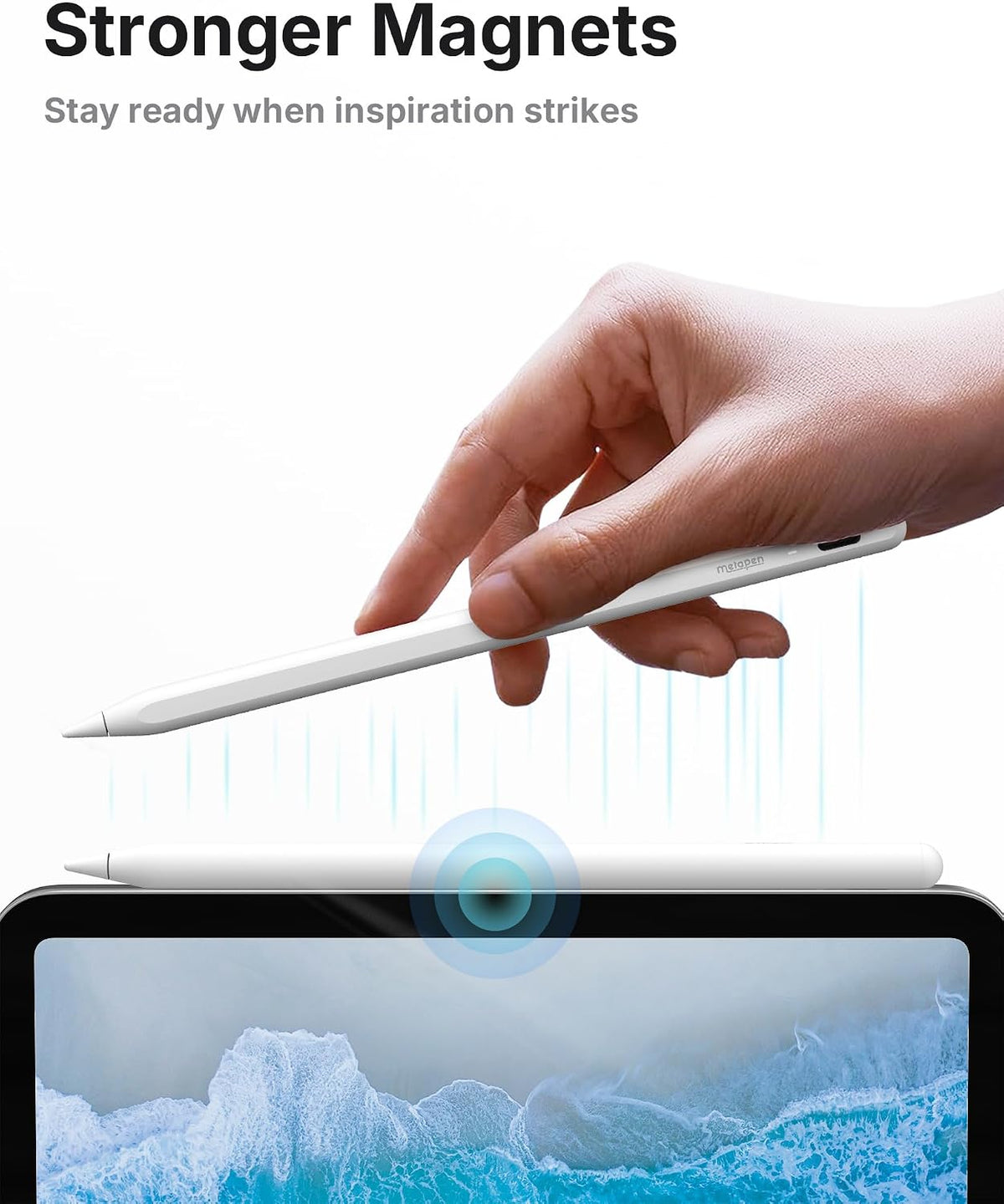 Metapen A8 Stylus Pen for iPad 2018-2026,Magnetic Attach & Palm Rejection