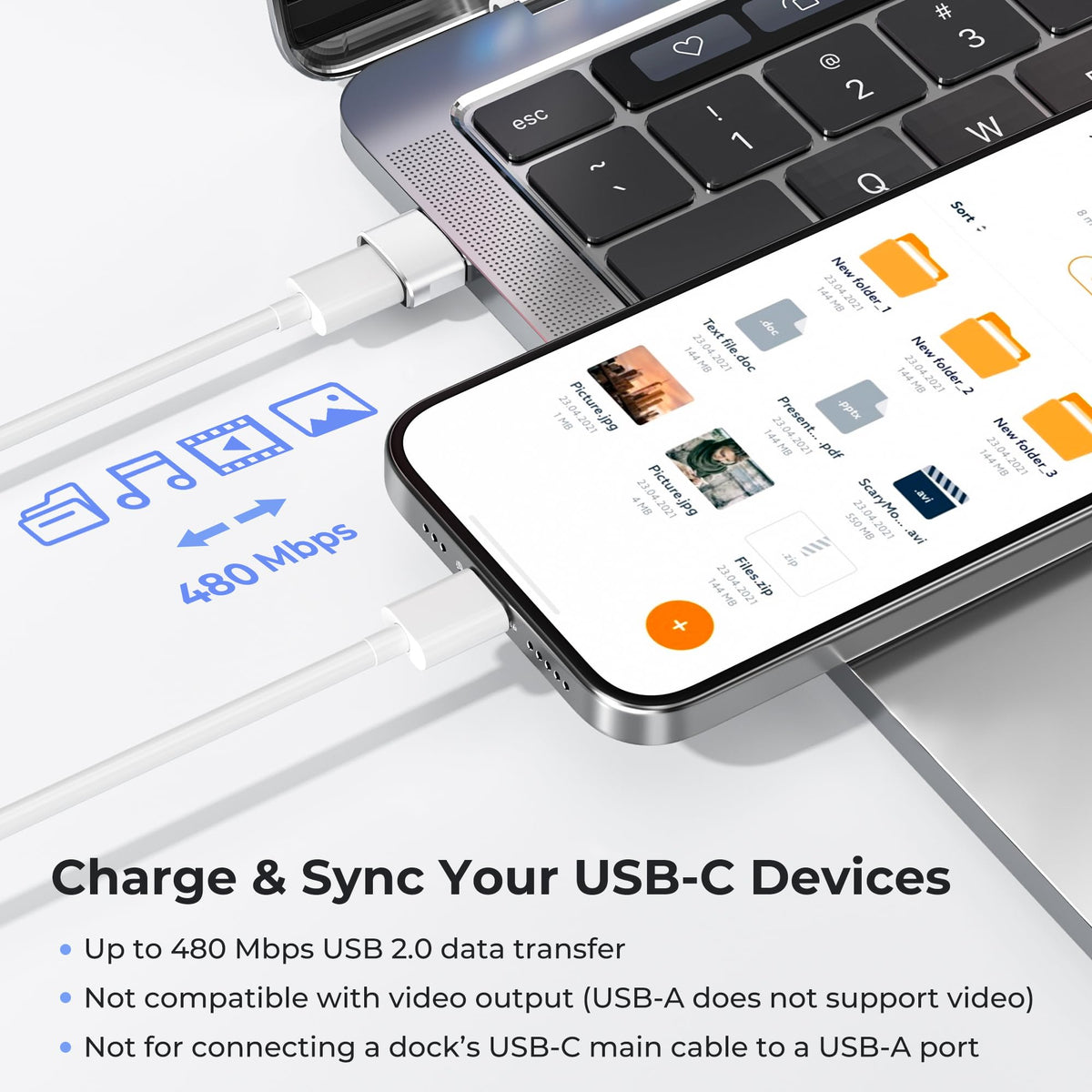 Basesailor USB to USB C Adapter,USBC Female to USB A Male Charger Adapter