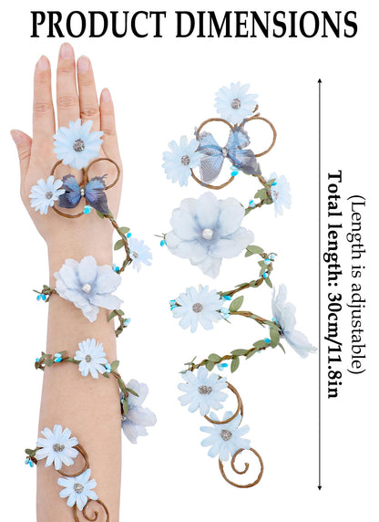 FRESHME Renaissance Fairy Floral Arm Wrap - 1 PC Elf Bracelet Mother Nature Costume Poison Ivy Costume Renfaire Accessories