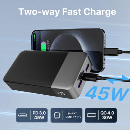 NOBIS Portable Charger 45W 20000mAh Power Bank Fast Charging