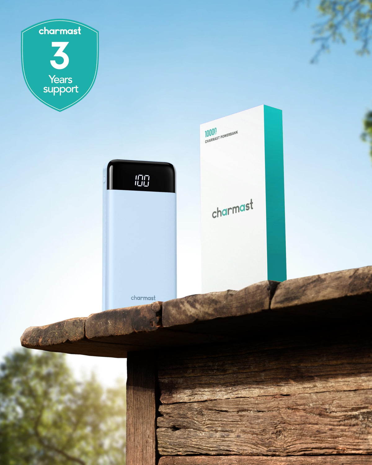 charmast Portable Charger Power Bank with Reinforced Built-in 4 Cables