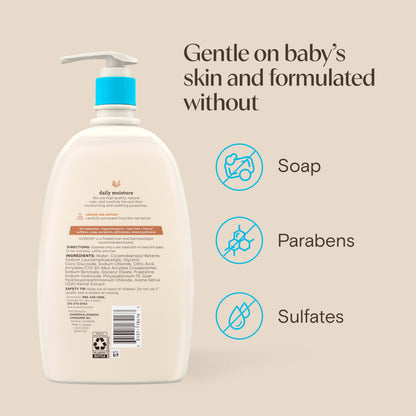 Aveeno Baby Daily Moisture Wash & Shampoo, Tear-Free, 18 fl. oz
