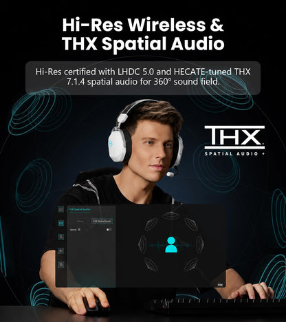 Edifier G5 MAX Gaming Headset, 305H Battery, THX Audio, Space Grey