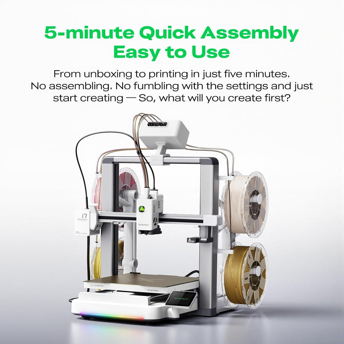 Creality SPARKX i7 Nano Combo 3D Printer Bundle with Hyper RFID PLA Filament 1.75mm Bundle 2KG (Black+White)