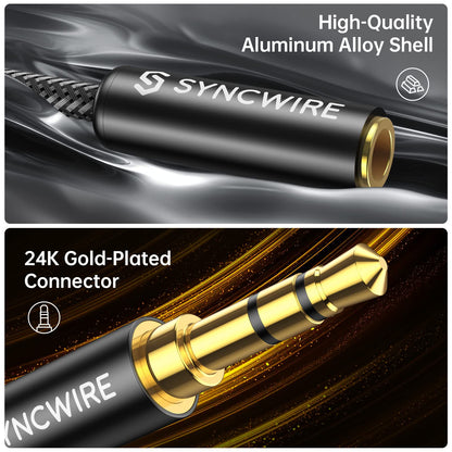 SYNCWIRE Headphone Splitter, 3.5mm Male to 2 Female Y Cable, Gold
